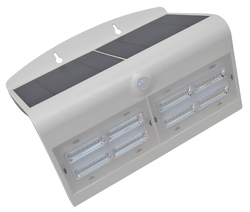 Tracon LSLBW7W Napelemes LED fali világítótest mozgásérzékelővel,fehér 6,8 W,4000 K,800 lm,IP65,3,7 V,4 Ah