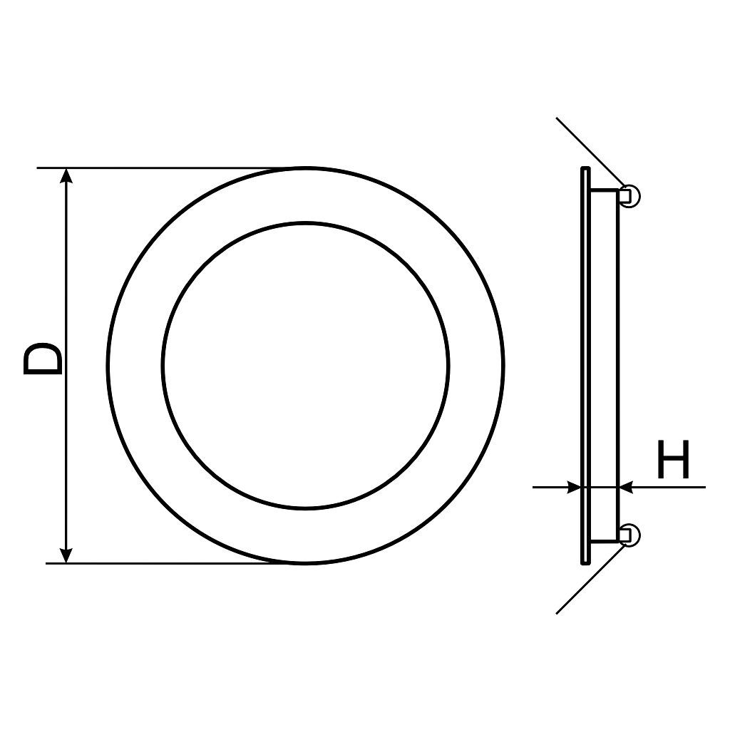 Tracon LED-DL-18NW Beépíthető LED mélysugárzó,kerek,fehér 220-240 VAC,18 W,1820 lm,D=220 mm,4000 K,IP40,EEI=F - Image 2