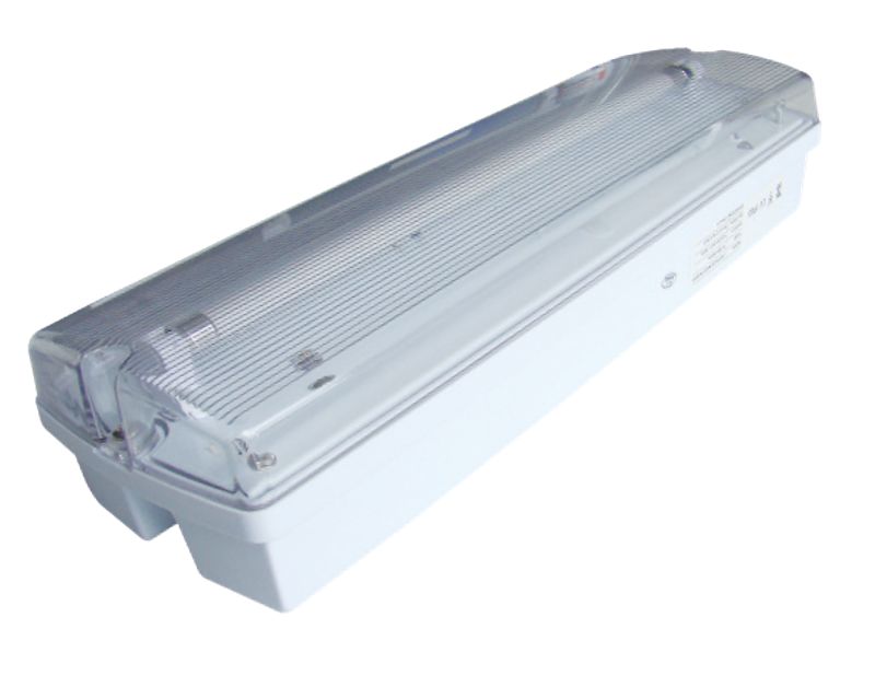 TRACON TLBV-18M Fénycsöves vészvilágító lámpatest, állandó 230V, 50Hz, T5, G5, 1×8W, 3h,2,4V/4,5Ah,Ni-Cd, IP65,