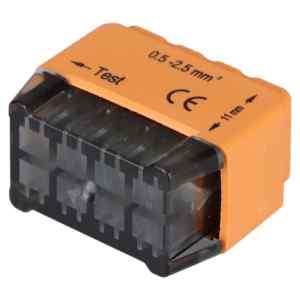 Tracon RVU2,5-8 Csavar nélküli vezetékösszekötő, narancssárga 8x0,5-2,5mm2, 450VAC, max. 16A