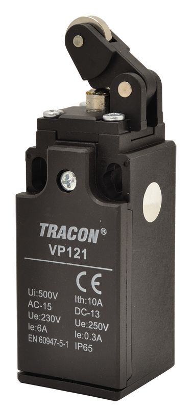 Tracon VP121 Helyzetkapcsoló,karos-görgős 1xNO+1xNC,6A/230V AC-15,0,3A/250V DC-13,IP65