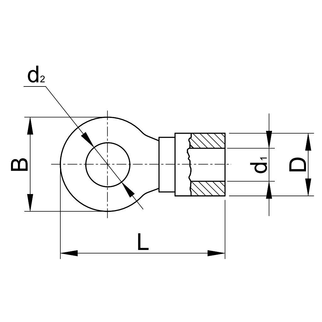 Tracon SZ150-16 Szigeteletlen szemes saru,ónozott elektrolitréz 150mm²,M16 - Image 2