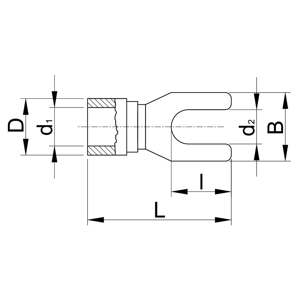 Tracon PV6 Szigetelt villás saru,ónozott elektrolitréz,piros 1,5mm²,M6,PVC - Image 2
