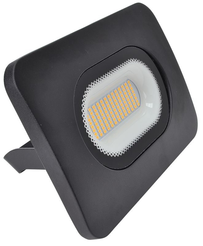 TRACON RSMDL50WW Fekete SMD fényvető 50W, 3000K, IP65, 220-240V AC, 3800lm, EEI=G