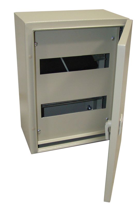 Tracon TFE504020M Fém elosztószekrény,maszkos,acél,szürke 3×16 mod,H×W×D=500×400×200mm,IP55
