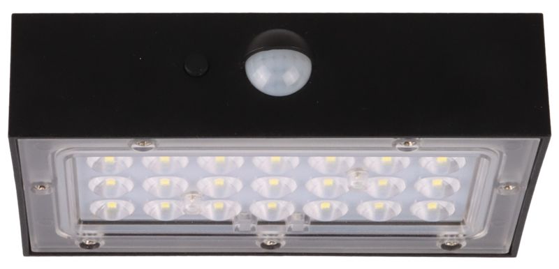 Tracon LSBB3W Napelemes LED fali világítótest mozgásérzékelővel,fekete 3W,4000K,350 lm,IP65,3,7 V,1,2Ah - Image 2
