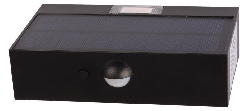 Tracon LSBB3W Napelemes LED fali világítótest mozgásérzékelővel,fekete 3W,4000K,350 lm,IP65,3,7 V,1,2Ah - Image 3