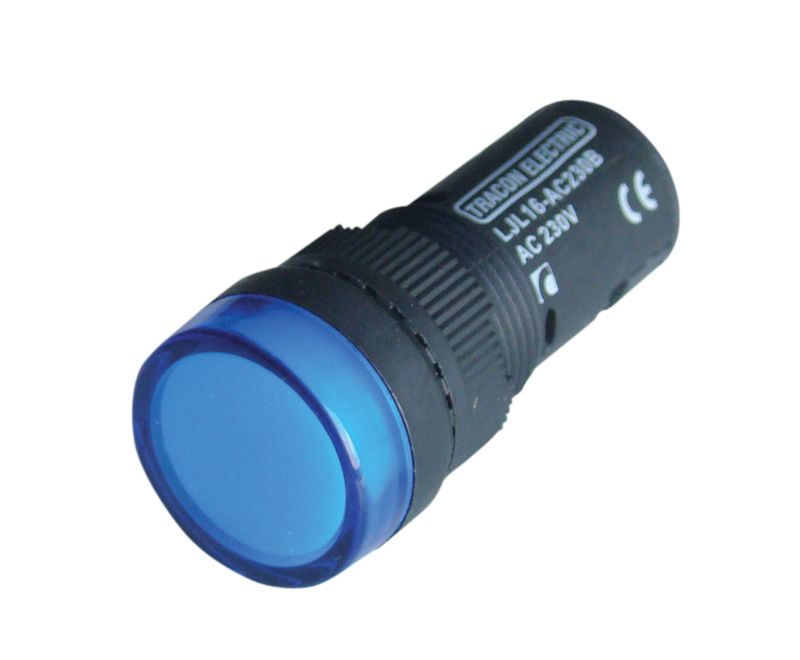 Tracon LJL16-BA LED-es jelzőlámpa,kék 12V AC/DC,d=16mm