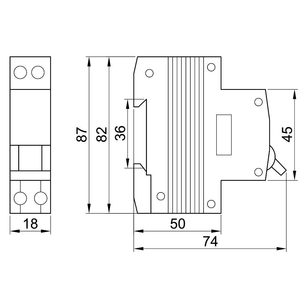 Tracon KVKVEB-13/30 Kombinált védőkapcsoló,elektronikus,2P,B karakterisztika B13,30mA,6kA,AC,E3 - Image 2