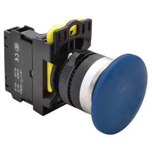 Tracon NYG3-MB Gombafejű nyomógomb,kék 1×NO,5A/230V AC-15,40mm,IP65