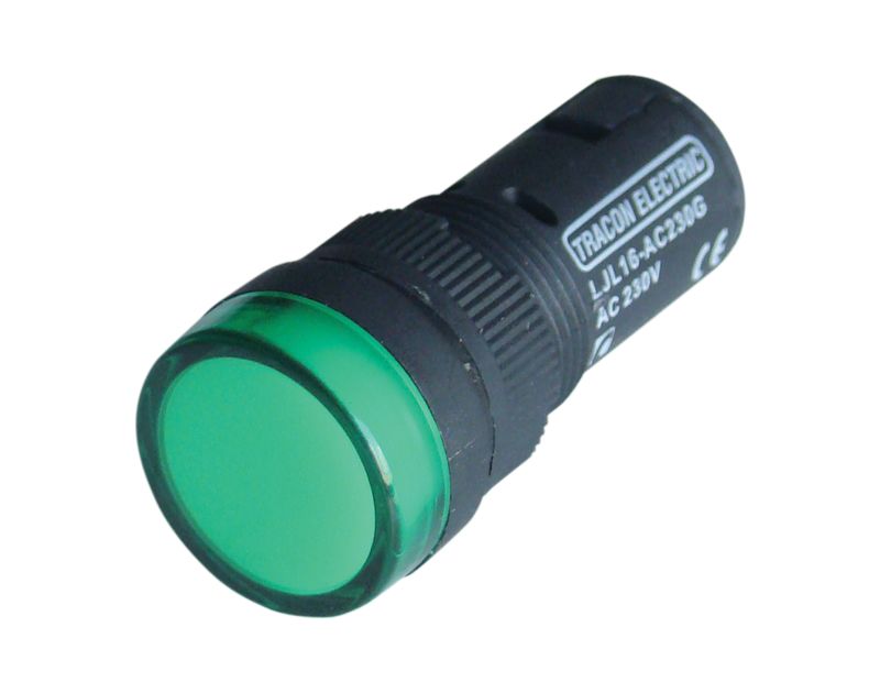 Tracon LJL16-GD LED-es jelzőlámpa,zöld 48V AC/DC,d=16mm