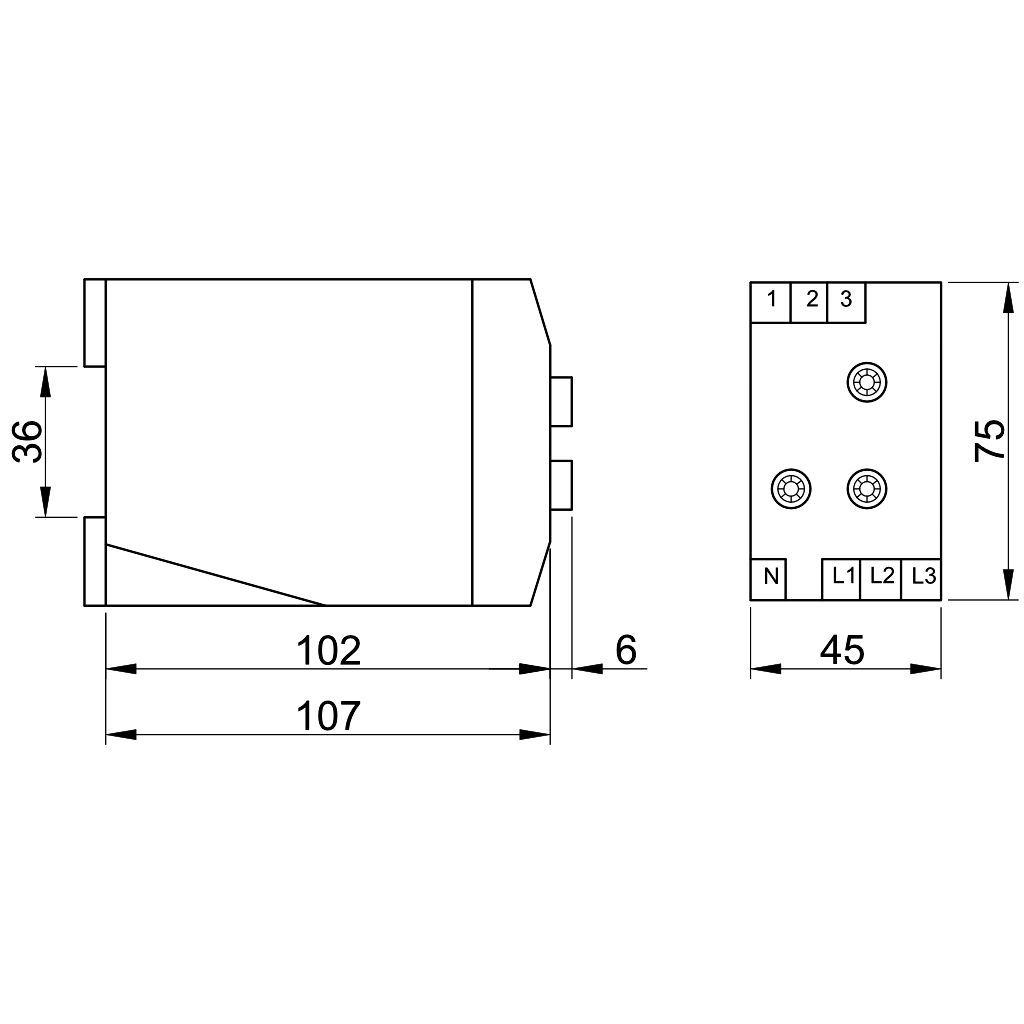 Tracon TFKV-11 Védőrelé,feszcsökkenést/fesznöv. 3 fázisra,állítható Umin=100V / Umax=390-490V,0.2s-15s,5A/250V - Image 2