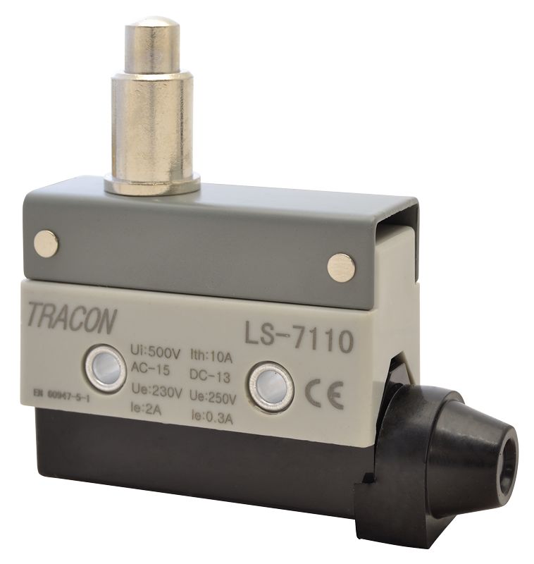 Tracon LS7110 Helyzetkapcsoló,kúpos,ütközős 1xCO,2A/230V AC-15,0,3A/250V DC-13,22mm,IP40