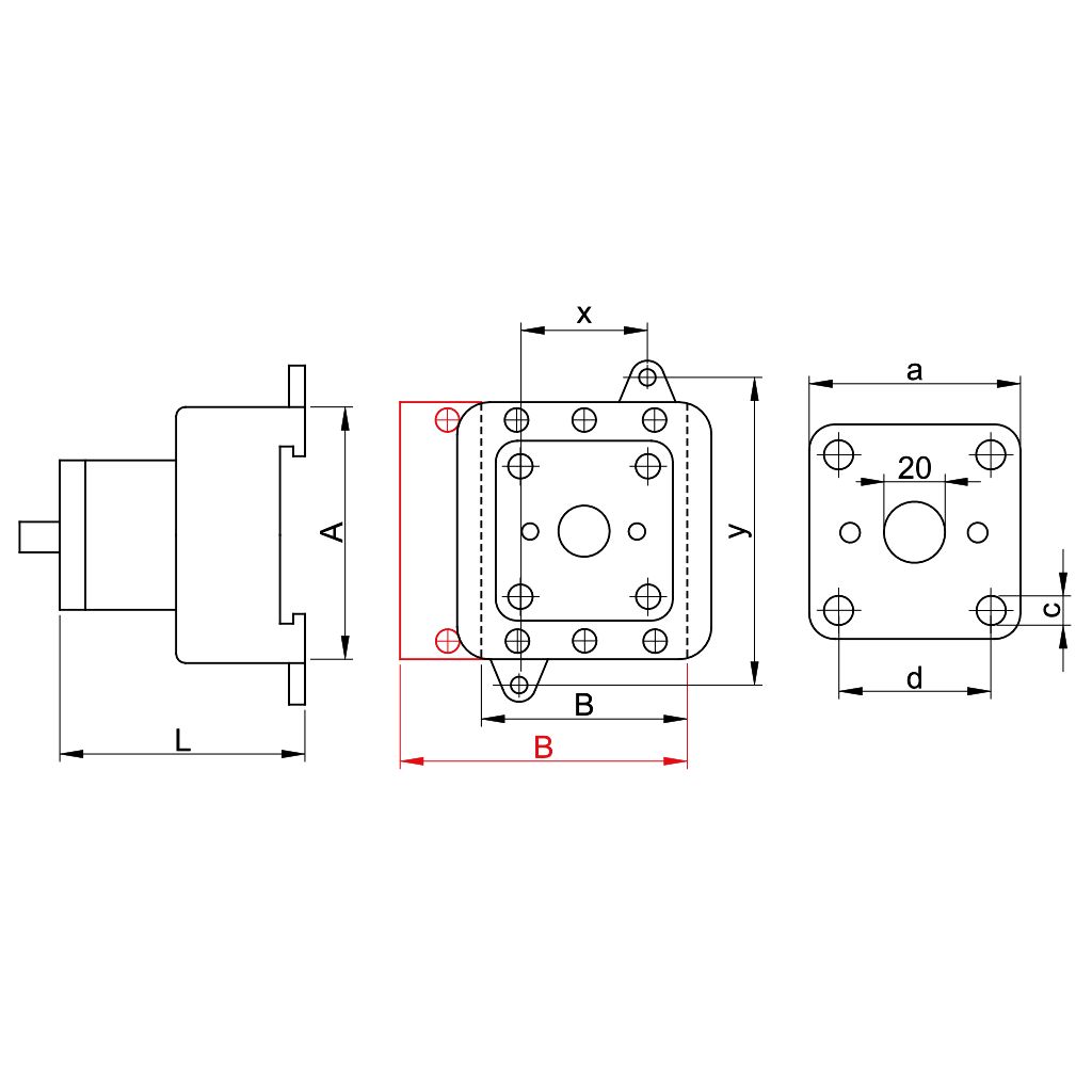 Tracon TS-10/4K Szakaszoló kapcsoló ajtókupplunggal 400V,50Hz,100A,4P,30kW,88×88mm - Image 2