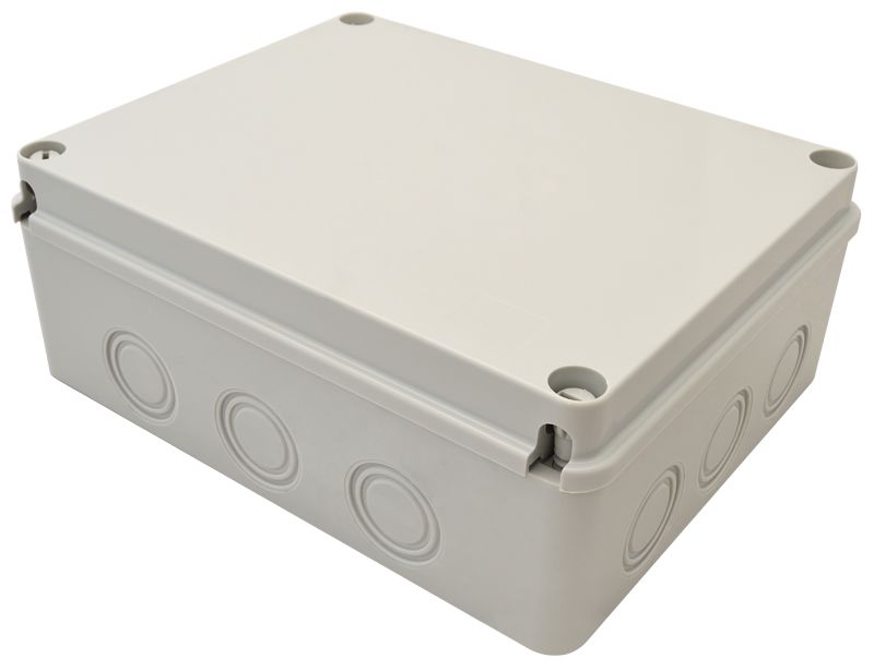 Tracon MED25209 Elektronikai doboz,világos szürke,teli fedéllel 250×200×90,IP67