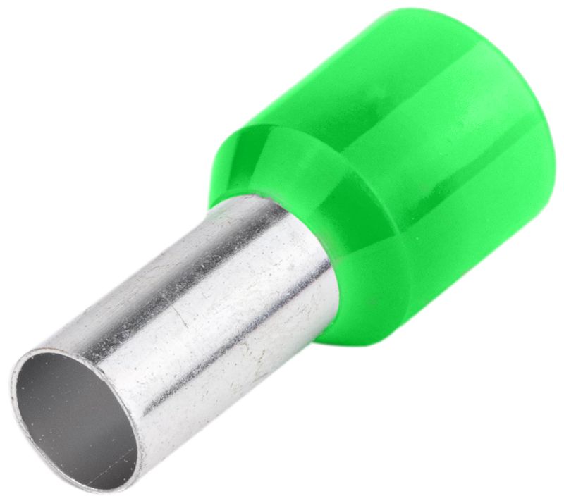 Tracon E22 Szigetelt érvéghüvely,ónozott elektrolitréz,zöld 6mm²,L=20mm
