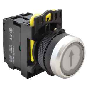 Tracon NYG3-P3L Jelölt,világító nyomógomb,fehér,1×NO,5A/230V AC-15,IP65,LED 230V AC/DC