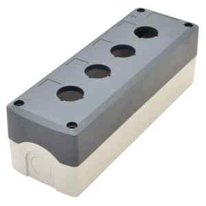 Tracon NYGD-4GR Összeállított tokozat nyomógombokhoz,szürke,4-es d=22,5,IP65,2×PG-13,5
