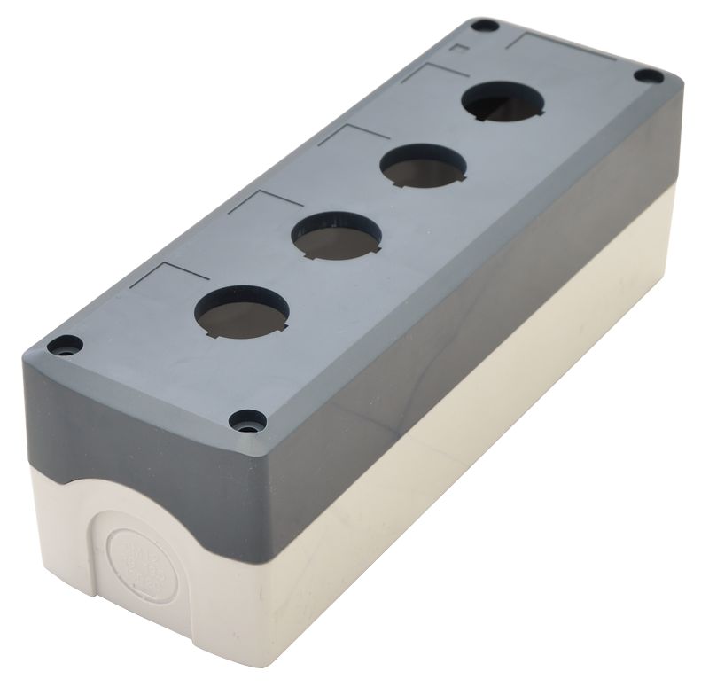 Tracon NYGD-4GR Összeállított tokozat nyomógombokhoz,szürke,4-es d=22,5,IP65,2×PG-13,5