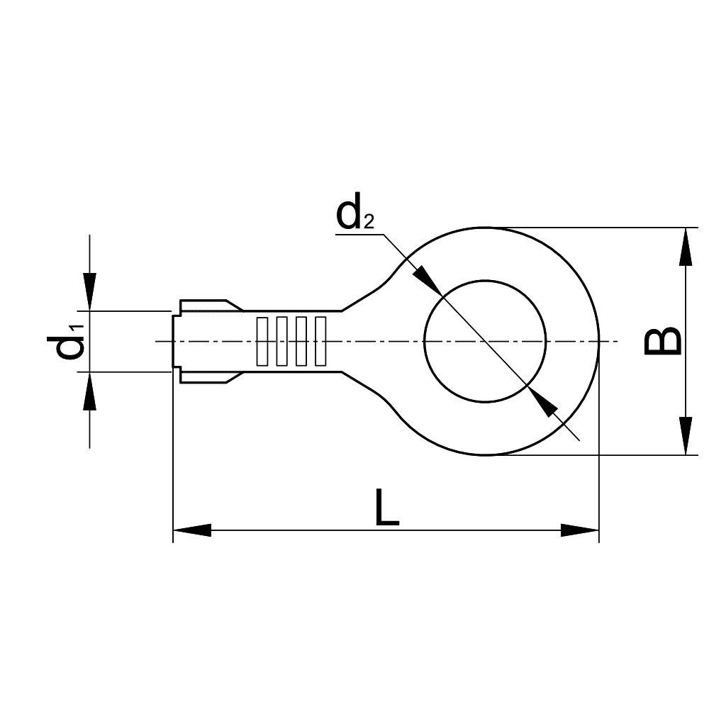 Tracon HSZ4 Sajtolható szigeteletlen szemes saru,sárgaréz 1-2,5mm²,M4 - Image 2