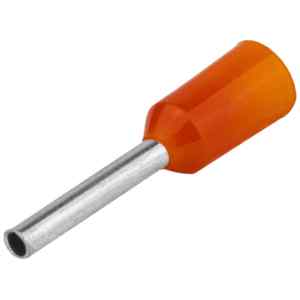 Tracon E010 Szigetelt érvéghüvely,ónozott elektr.réz,narancs 0,5mm²,L=12mm