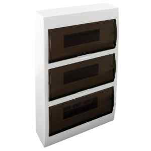 Tracon EDFK-14/3 Falon kívüli elosztódoboz,füstszínű ajtóval,N/PE sínnel 3×14 modul,IP40