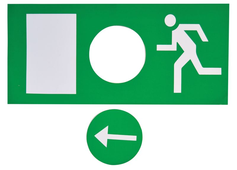 Tracon EXIT-01-J Élvilágítós LED kijáratjelző ragasztható piktogramokkal 230V,50Hz,13×LED,3h,2,4V / 900mAh,Ni-Cd - Image 2