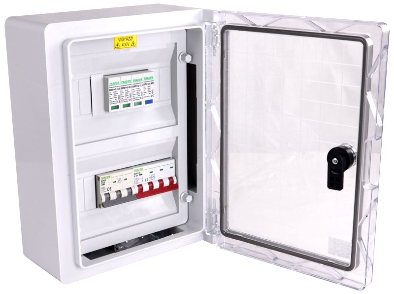 Tracon SPBPV316 Túlfeszültség-védelmi doboz fotovoltaikus rendszerekhez 330×250×130mm,IP65,IK10,AC1+2,400V,In:16A,Iimp:12.5kA - Image 3