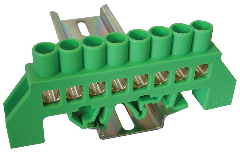 Tracon NPE-G8-8 Szigetelt földelősín,zöld 230/400VAC,100A,8×12mm,8P,IP20