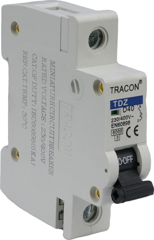 Tracon TDZ-1D-6 Kismegszakító,1 pólus,D karakterisztika 6A,6kA