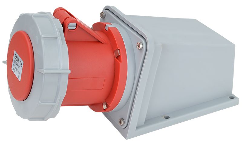 Tracon TICS-134 Felületre szerelhető ipari csatlakozóaljzat 63A,400V,3P+E,6h,IP67
