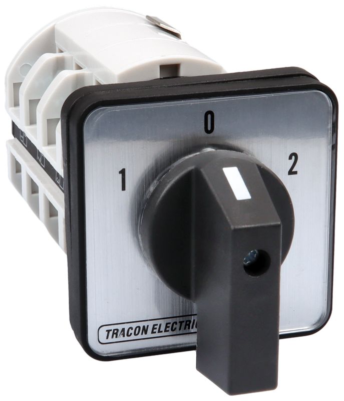 Tracon TKM-32/N Közvetlen irányváltó motorkapcsoló,1-0-2 400V,50Hz,32A,11kW,64×64mm