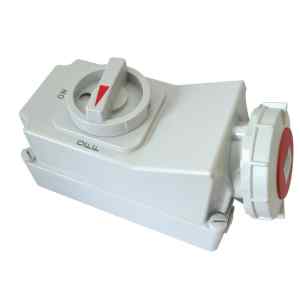 Tracon TICS-1152R Felületre szerelhető ipari csatl.aljzat reteszelt kapcs.-val 16A,400V,3P+N+E,6h,IP67