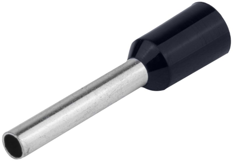 Tracon E14 Szigetelt érvéghüvely,ónozott elektrolitréz,fekete 1,5mm²,L=18mm