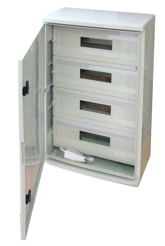 Tracon TME705025M Műanyag elosztószekrény maszkos 4x22 mod,HxWxD=700x500x245mm,IP65,IK10,1000V AC/DC
