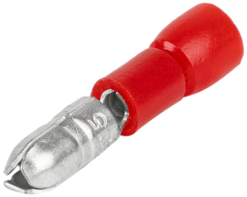Tracon PH4 Szigetelt hengeres csatlakozó dugó,elektrolitréz,piros 1,5mm²,PVC