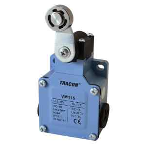 Tracon VM115 Helyzetkapcsoló,lengőkar-görgő fémházas 1xNO+1xNC,6A/230V AC-15,0,3A/250V DC-13,IP66