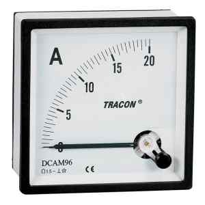 Tracon DCAM48-20 Analóg egyenáramú ampermérő közvetlen méréshez 48×48mm,20A DC