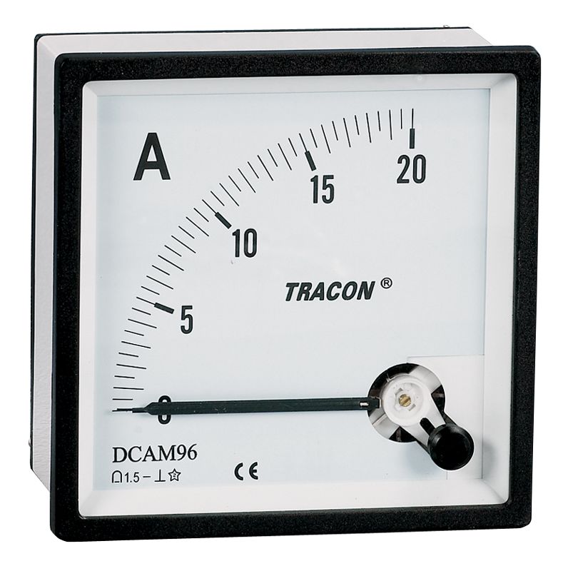 Tracon DCAM48-20 Analóg egyenáramú ampermérő közvetlen méréshez 48×48mm,20A DC