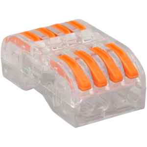 Tracon OVOTT44 Csavar nélküli vezetékösszekötő,toldó,nyitható,átlátszó 0,5-4mm²,32A,400VAC 4P