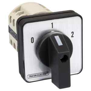 Tracon TKB-166/3 Választókapcsoló,0-1-2 400V,50Hz,160A,2×3P,37kW,88×88mm,60°