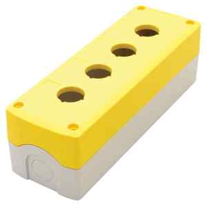 Tracon NYGD-4YE Összeállított tokozat nyomógombokhoz,sárga,4-es d=22,5,IP65,2×PG-13,5
