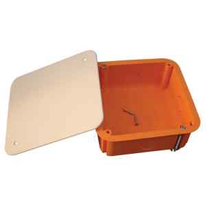 Tracon GD100 Gipszkarton doboz,sima,fedéllel,narancssárga 100×100×45mm