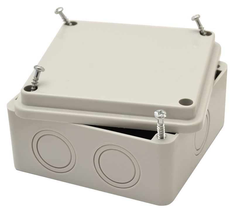Tracon MED10105 Elektronikai doboz,világos szürke,teli fedéllel 100×100×50mm,IP54