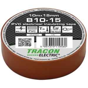 Tracon B10-15 Szigetelőszalag,barna 10m×15mm,PVC,0-90°C,40kV/mm