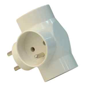 Tracon TDUGOF Többférőhelyes átalakító csatlakozó,francia kivitelű,fehér 3×French,max.16A,250V