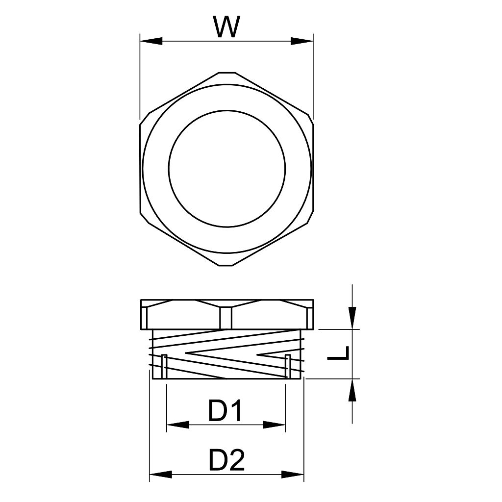 Tracon TMSZ-40/32 Metrikus szűkítő közcsavar M40×1.5mm - Image 2