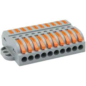 Tracon OVOFT1010 Csavar nélküli vezetékösszekötő,toldó,nyitható 0,5-4mm²,32A,400VAC 10P