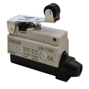 Tracon LS7141 Helyzetkapcsoló,rugószáras-görgős 1xCO,2A/230V AC-15,0,3A/250V DC-13,47mm,IP40