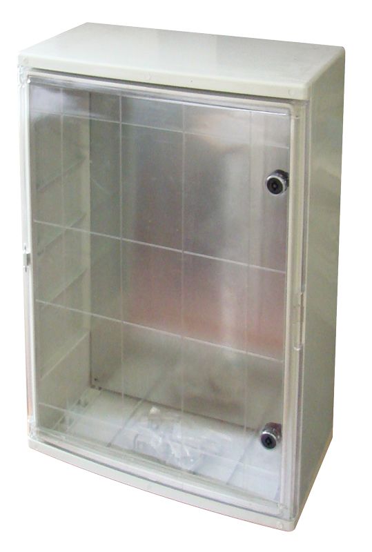 Tracon TME806026T Műanyag elosztószekrény átlátszó ajtóval HxWxD=800x600x260mm,IP65,IK10,1000V AC/DC,RAL7035